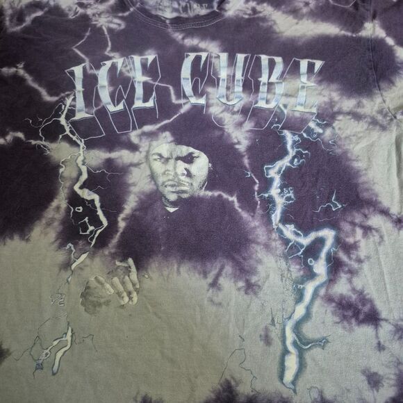 Ice Cube Shirt Adult XL Blue Graphic Tie Died Hip Hop Music Rock Band Mens - Picture 2 of 5